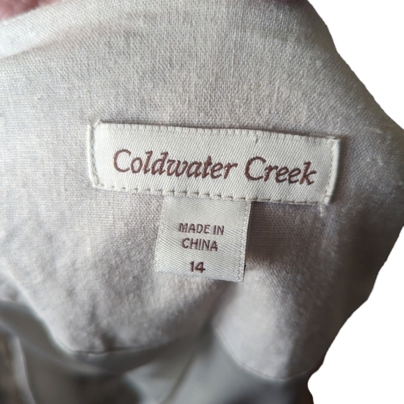 Fairycore neutral linen blend butterflies painted unstructured blazer sz 14 - Picture 9 of 11